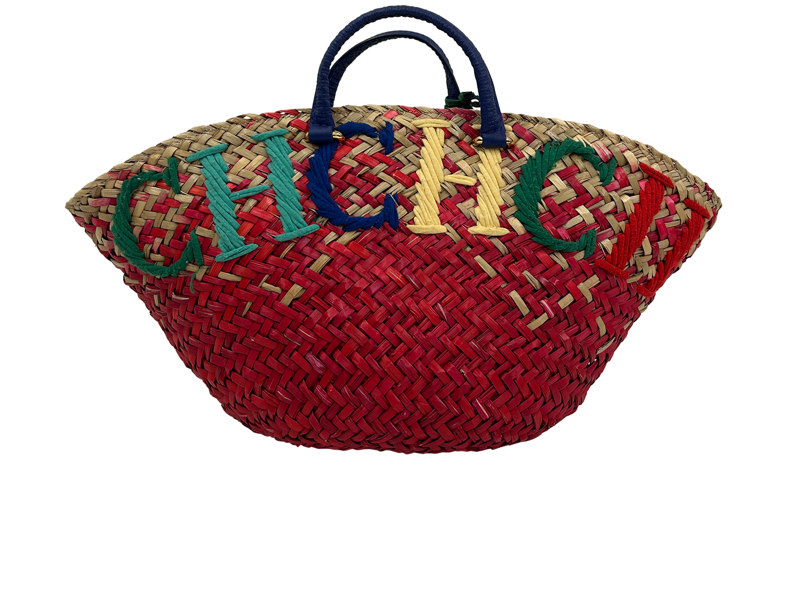 Capazo, 690&euro;, Bolso, Azul/Rojo, Planta - Mimbre, Vista trasera